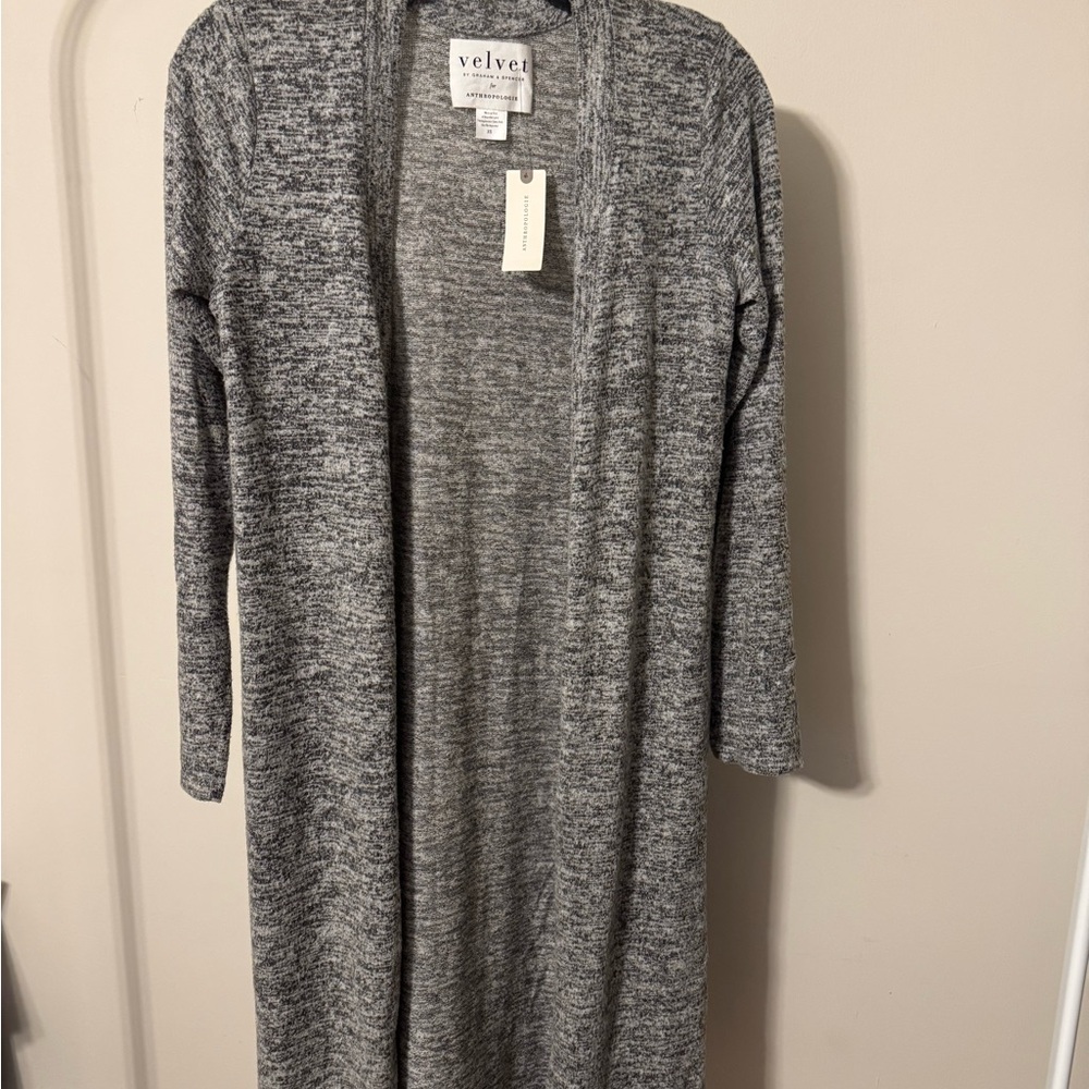 Velvet Heathered Gray Knit Cardigan